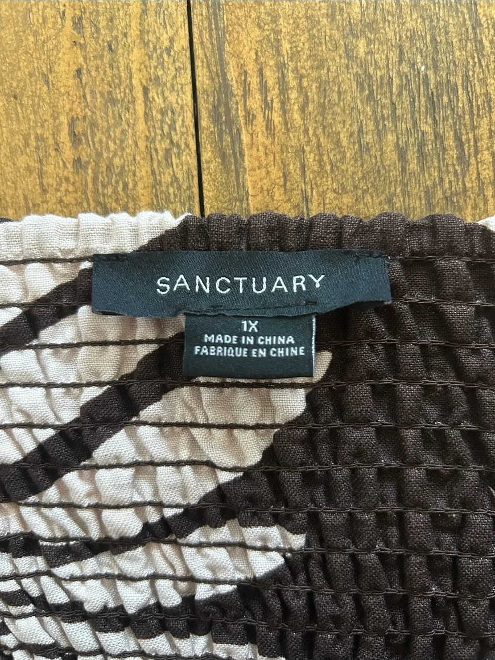 SANCTUARY Sundance Brown Palm-Print Maxi Dress with Cream Accents Linen Blend